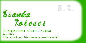 bianka kolcsei business card