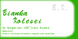 bianka kolcsei business card
